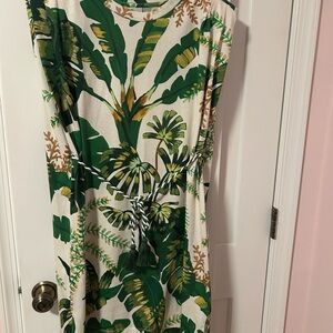 Tropical Print Sleeveless Dress